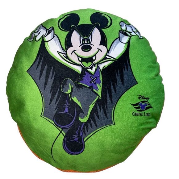 Disney Cruise Line Dracula Mickey Halloween Pillow with Zipper Pouch - Picture 1 of 4